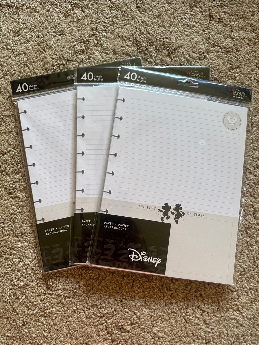 Happy Planner Classic Disney Lined Discbound Refill Paper